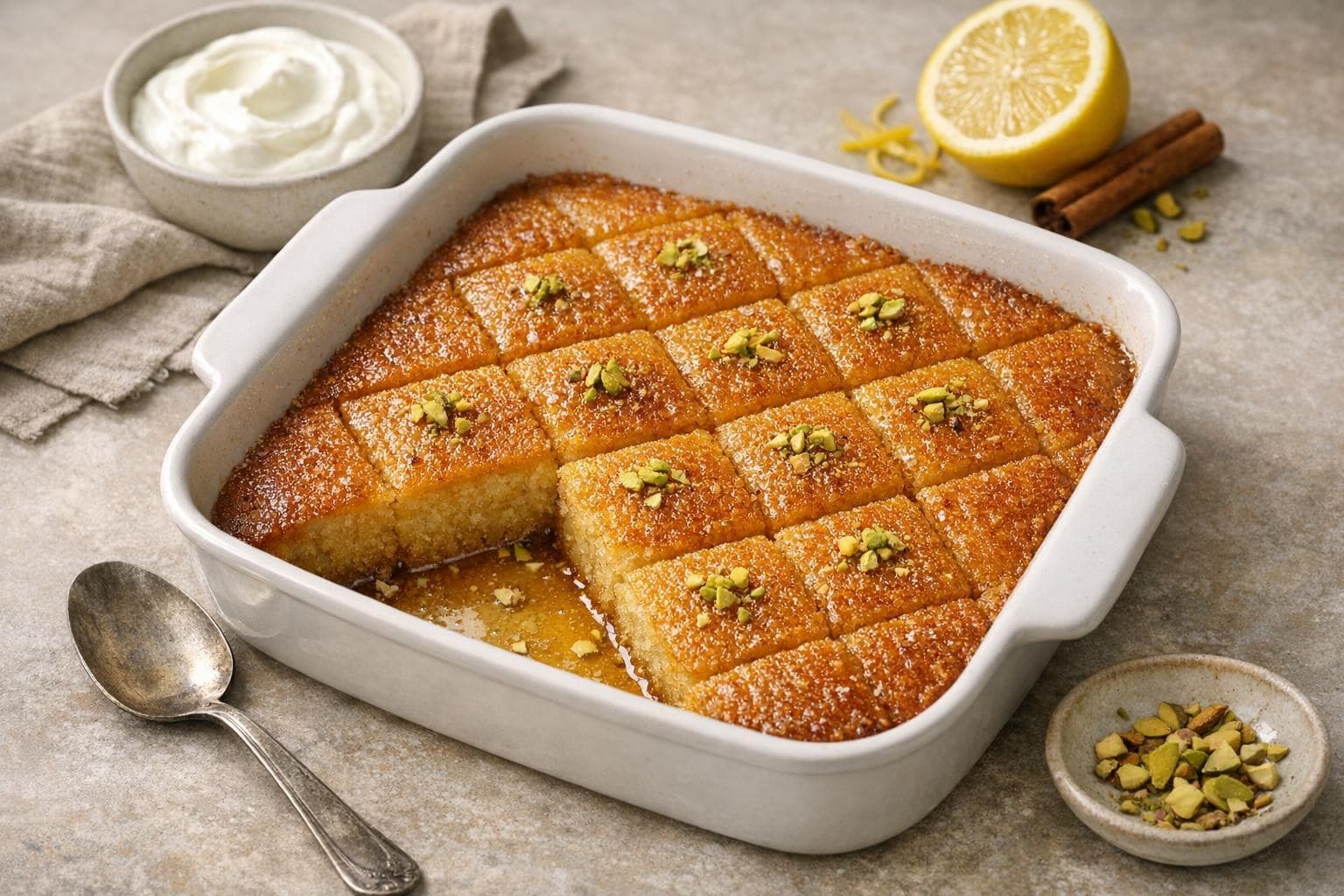 Revani (Semolina Syrup Cake)