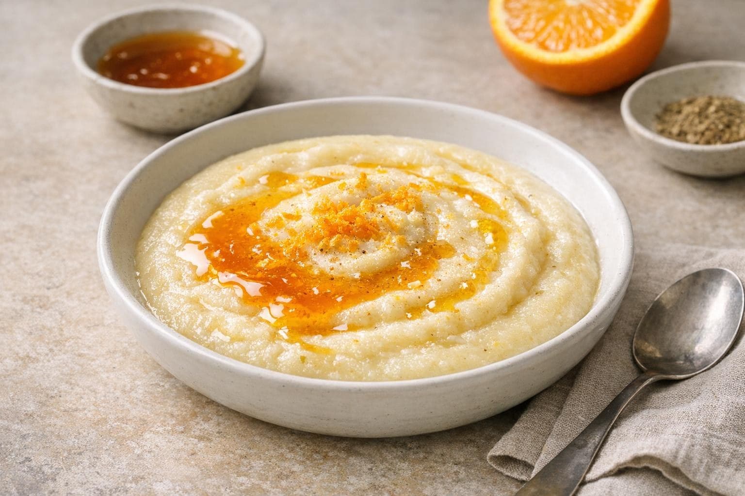 Orange-Cardamom Semolina Pudding