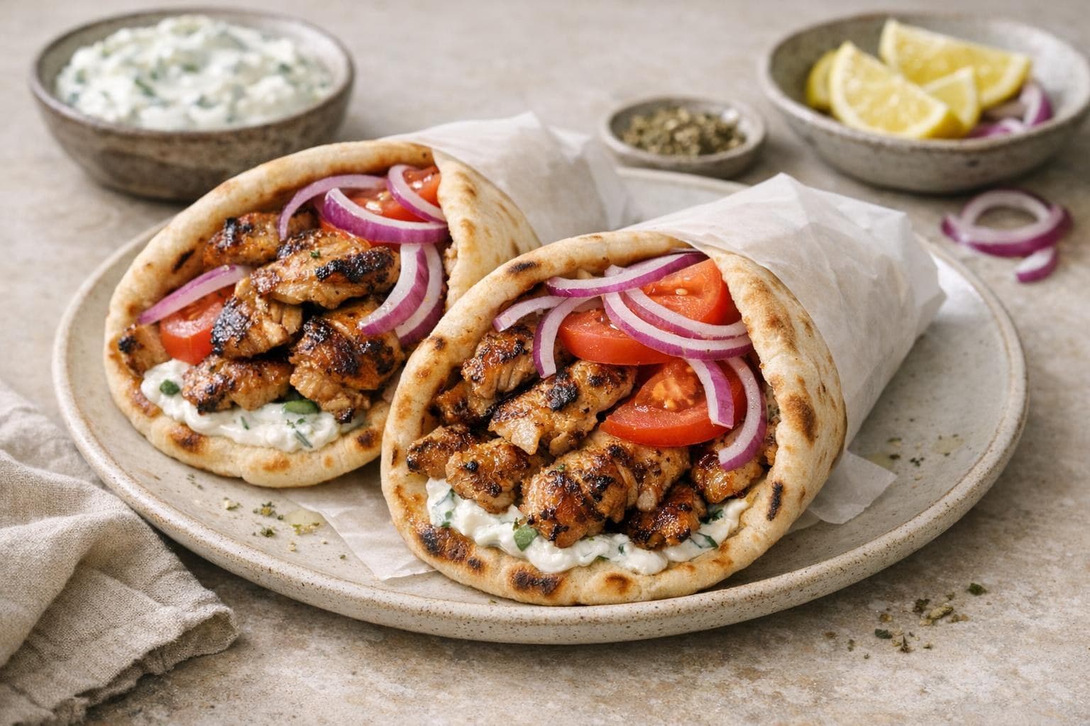 Chicken Gyros with Tzatziki