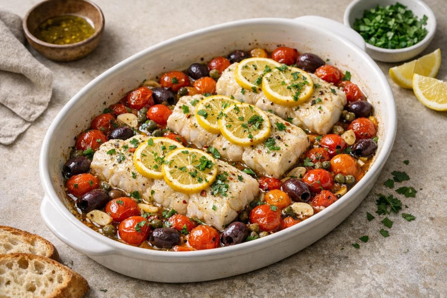 Mediterranean Baked Cod