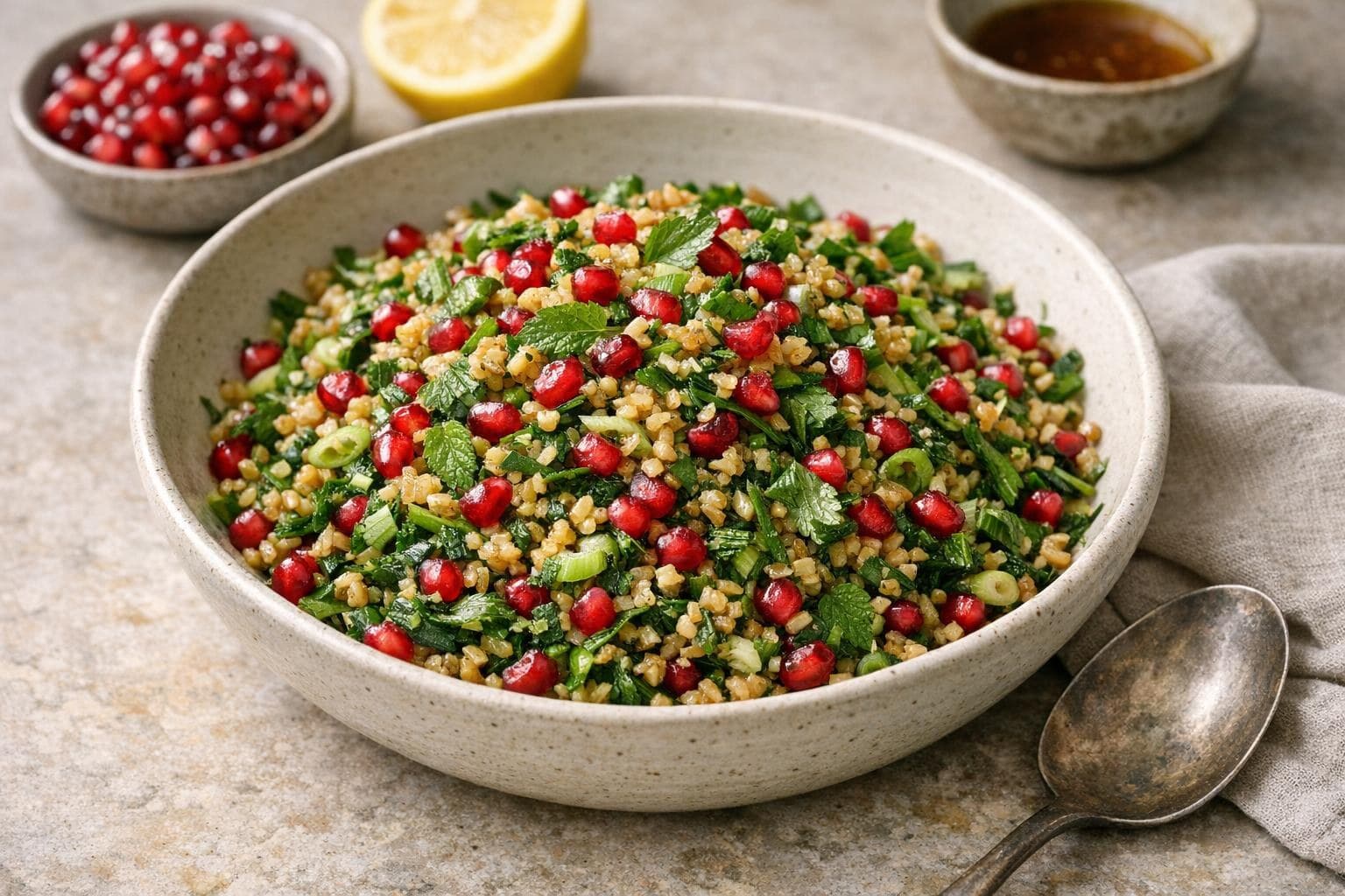 Freekeh Salad with Pomegranate and Herbs