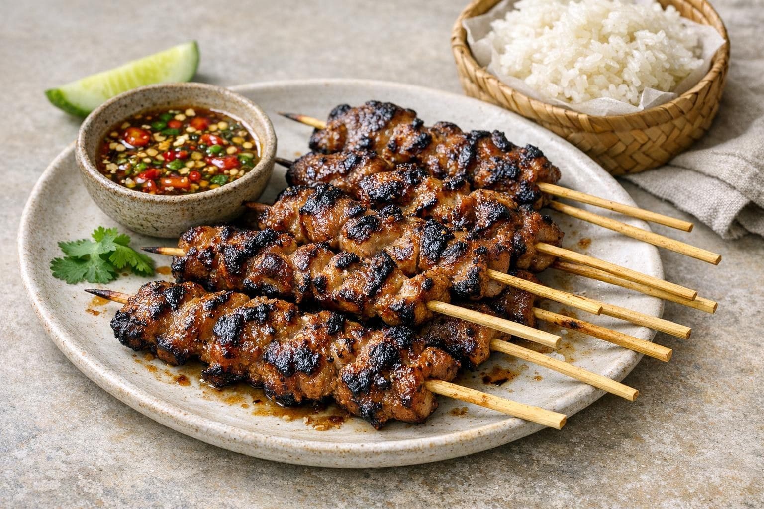 Moo Ping (Thai Grilled Pork Skewers)