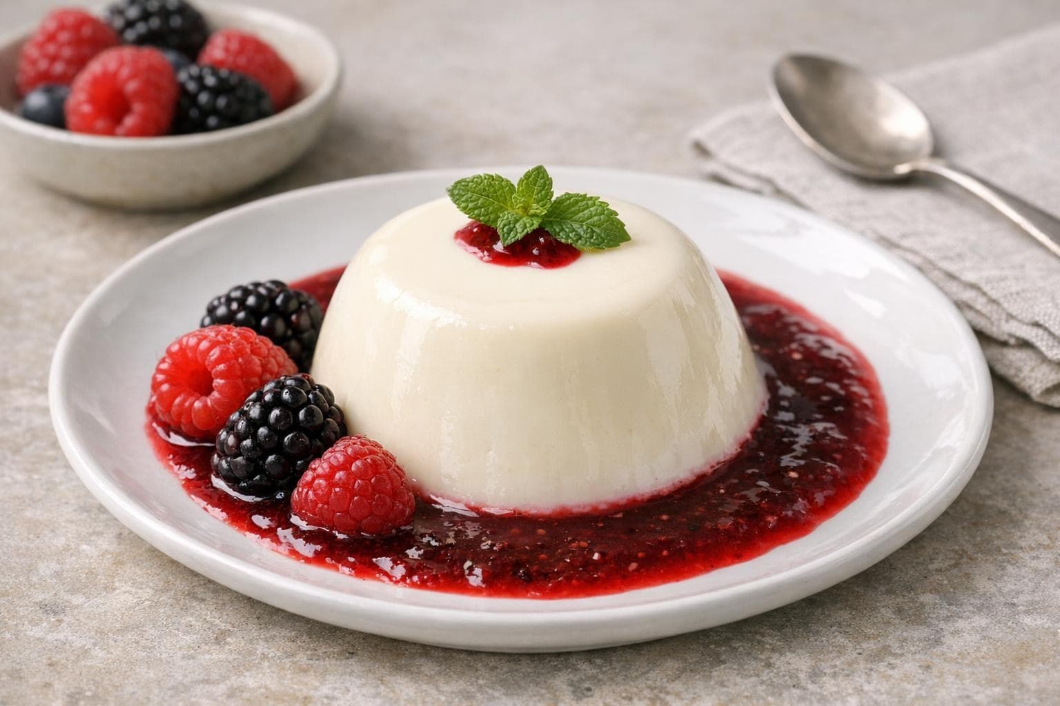 Panna Cotta with Berry Coulis